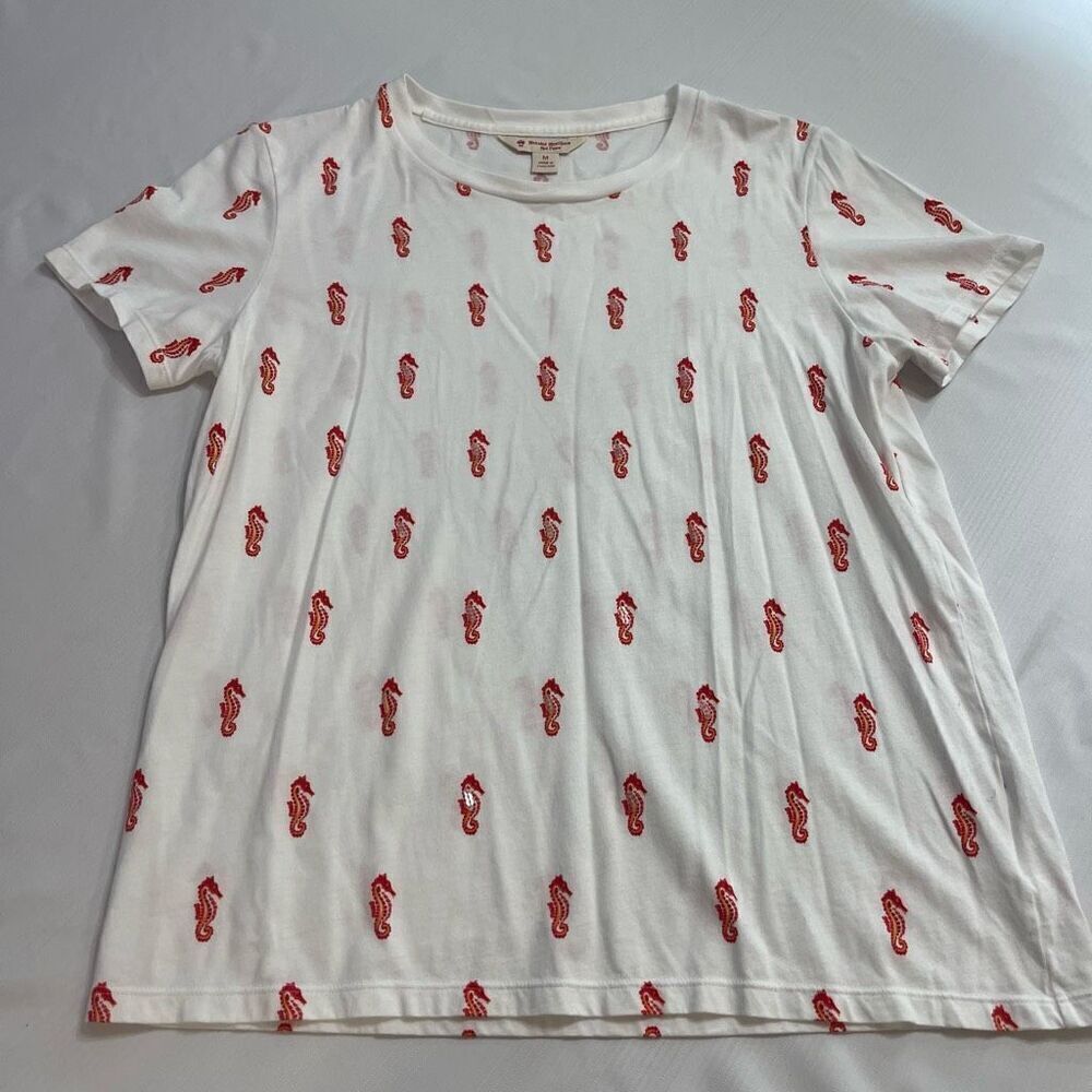 Brooks Brothers Red Fleece Seahorse T-Shirt Size Medium